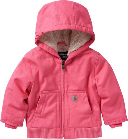 Carhartt Baby Girls' Sherpa-Lined Hooded Canvas Zip-up Jacket in Saudi Arabia