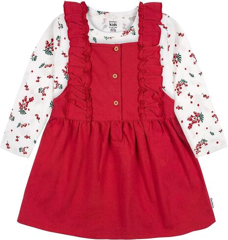 Gerber baby-girls Toddler 2 Piece Overall Dress Set in Saudi Arabia