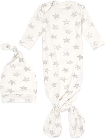 مجموعة هدايا حديثي الولادة من aden + anais Snuggle Knit مع ثوب أطفال معقود، وبطانية قماط، وقبعة للرضع، ومريلة باندانا، 0-3 أشهر، نجمة in Kuwait
