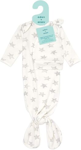 مجموعة هدايا حديثي الولادة من aden + anais Snuggle Knit مع ثوب أطفال معقود، وبطانية قماط، وقبعة للرضع، ومريلة باندانا، 0-3 أشهر، نجمة in Kuwait