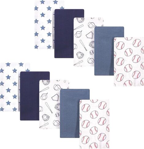 Hudson Baby Unisex Baby Cotton Flannel Burp Cloths, Gray Whale, One Size (Pack of 2) in Kuwait