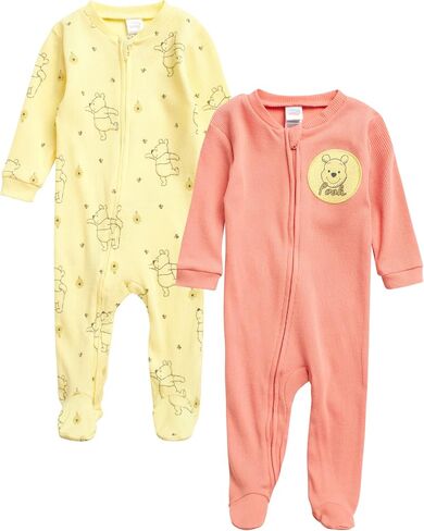 Disney Baby Girls' Minnie Mouse Romper - 2 Pack Footed Bodysuit Coveralls (0-9M) in Saudi Arabia