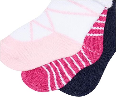 Hudson Baby Unisex Cotton Rich Newborn and Terry Socks, Pink Ballet, 6-12 Months US in Saudi Arabia