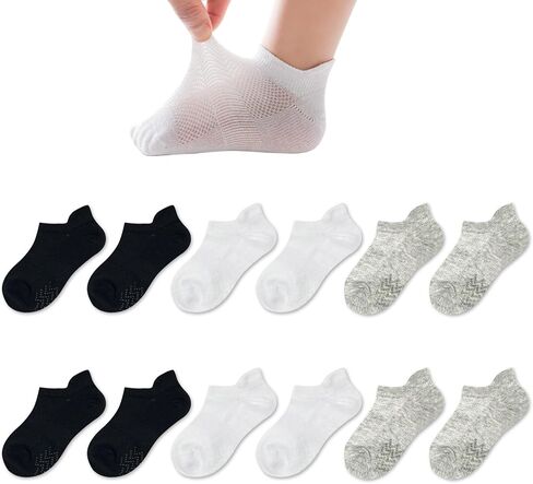 Zumou Toddler Non Slip Socks No Show Anti Skid Ankle With Grips 12 Pairs for Kids Little Girls Boys in Saudi Arabia