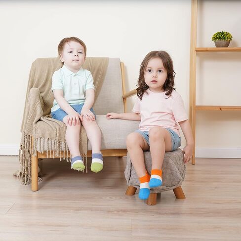 J Poqobog Baby Non-Slip Grip Ankle Socks for Infants Toddlers Boys Little Girls Children with Non Skid Soles in Kuwait