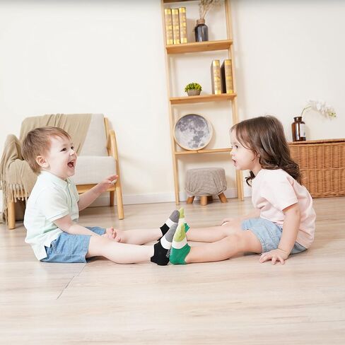 J Poqobog Baby Non-Slip Grip Ankle Socks for Infants Toddlers Boys Little Girls Children with Non Skid Soles in Kuwait