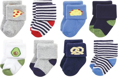 Hudson Baby Unisex Baby Cotton Rich Newborn and Terry Socks, Snacks, 0-6 Months in Saudi Arabia