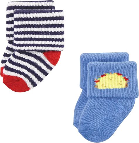 Hudson Baby Unisex Baby Cotton Rich Newborn and Terry Socks, Snacks, 0-6 Months in Saudi Arabia