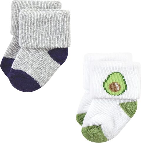 Hudson Baby Unisex Baby Cotton Rich Newborn and Terry Socks, Snacks, 0-6 Months in Saudi Arabia