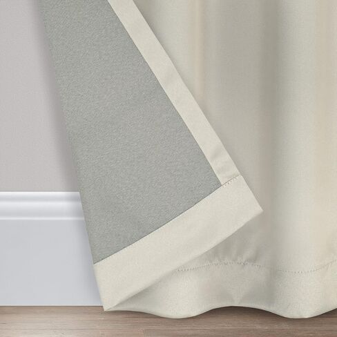 Eclipse Solid Thermapanel Modern Room Darkening Rod Pocket Window Curtain for Bedroom (1 Panel), 54 in x 63 in, Stone in Saudi Arabia