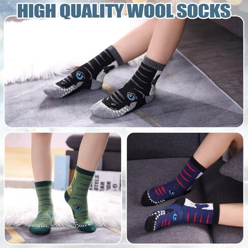 Kids Merino Wool Hiking Socks for Boys Girls Toddlers Thermal Winter Warm Thick Crew Boot Snowboarding Gift Socks in Saudi Arabia