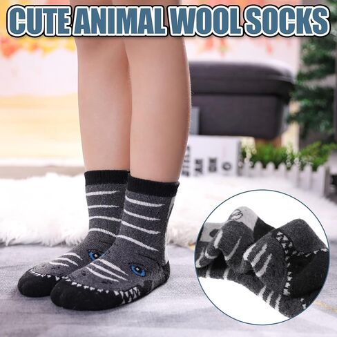 Kids Merino Wool Hiking Socks for Boys Girls Toddlers Thermal Winter Warm Thick Crew Boot Snowboarding Gift Socks in Saudi Arabia