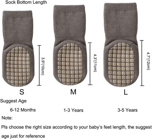 جوارب Exegawe Baby غير قابلة للانزلاق شتوية 5 أزواج من الجوارب السميكة الدافئة للأطفال مع مقابض in Kuwait