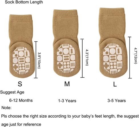 جوارب Exegawe Baby غير قابلة للانزلاق شتوية 5 أزواج من الجوارب السميكة الدافئة للأطفال مع مقابض in Kuwait