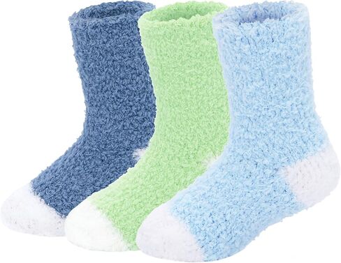 American Trends Kids Fuzzy Socks Toddler Girls Warm Socks Winter Cozy Fluffy Socks Christmas Slipper Socks in Kuwait