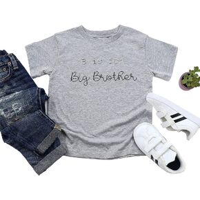 IOEGW Kids B is for Big Brother T-Shirt Funny Pregnancy Announcement Gifts Shirt Cute New Baby Sibling Tee Tops