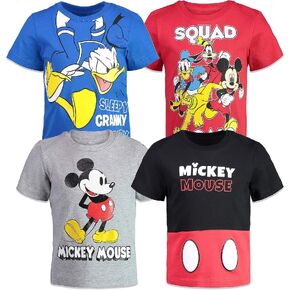 Disney Mickey Mouse Pluto Donald Duck Goofy Baby 4 Pack T-Shirts Infant to Big Kid