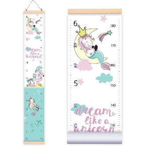 Height Growth Chart for Kids Unicorn Mermaid - Baby Measuring Canvas Ruler. Nursery Hanging Wall Decor for Girls, Perfect Baby Shower Newborn Gift, Size in Foot Inches Centimeters (79"x7.9). in Saudi Arabia