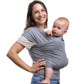 Cuddlebug Baby Wrap - Hands-Free Baby Carrier Wrap - Soft & Stretchy Baby Wraps Carrier - Baby Carrier Newborn to Toddler 7-35 lbs - One-Size-Fits-All Baby Holder Wrap - Hip-Healthy Wrap (Black)