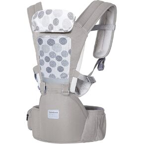 Baby Carrier, 6-in-1 Baby Carrier Newborn to Toddler, Baby Carrier with Hip Seat Lumbar Support 7-41 lbs, Baby Soft Carrier for All Seasons & Positions, Adjustable Size for Shopping Hiking Travelling