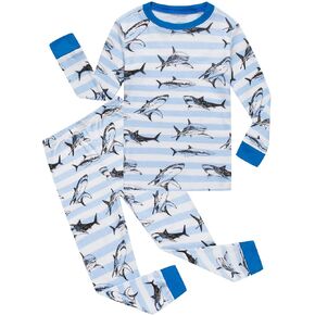 KikizYe Little Big Boys Girls Pajamas Set Kids PJs 100% Cotton Sleepwear