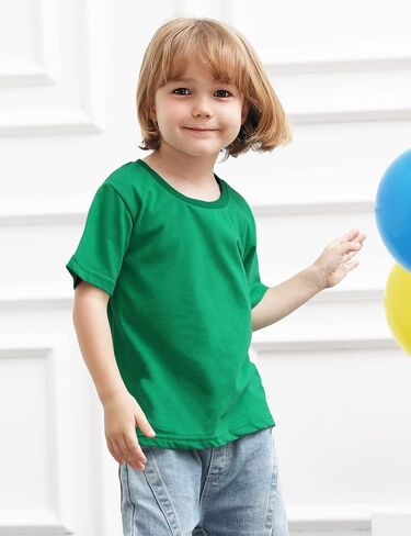 COSLAND Boys' 100% Cotton Heavyweight Short Sleeve Crewneck T Shirt in Saudi Arabia