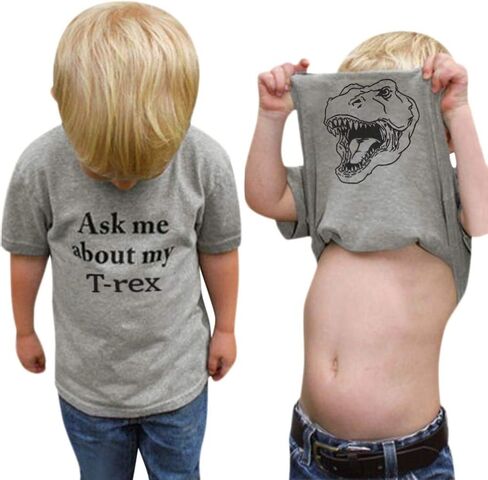 MODNTOGA Baby Boy Ask me About My moo Cow Shirt T-rex Ranch T-Shirt Kids Boy Short Sleeve Cow Tops Toddler Funny Dino Tees (T-rex, 130 (5-6 Years)) in Saudi Arabia