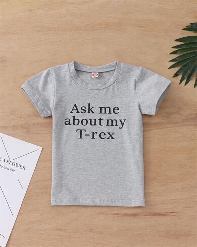MODNTOGA Baby Boy Ask me About My moo Cow Shirt T-rex Ranch T-Shirt Kids Boy Short Sleeve Cow Tops Toddler Funny Dino Tees (T-rex, 130 (5-6 Years)) in Saudi Arabia