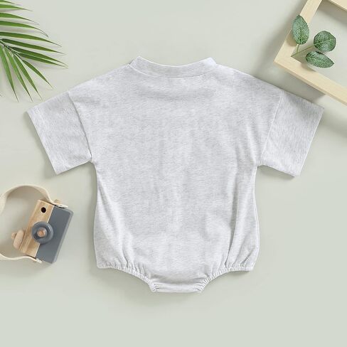 Baby Boy Girl Bubble Shirt Romper Outfit Short Sleeve Summer Bodysuit Top Newborn Oversized Crewneck Jumpsuit in Kuwait