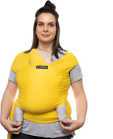 Cuddlebug Baby Wrap Carrier, Soft Stretchy Newborn Sling, 7-35 lbs, Black | Breathable Fabric, Hands-Free Baby Wearing Wrap, Hip-Healthy support with Gentle Stretch that hugs from day one. in Saudi Arabia