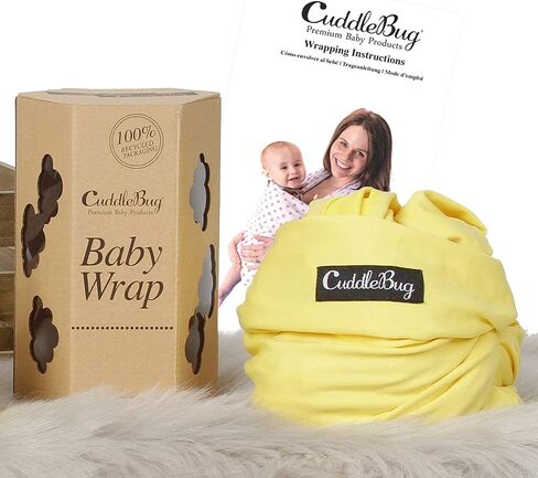 Cuddlebug Baby Wrap Carrier, Soft Stretchy Newborn Sling, 7-35 lbs, Black | Breathable Fabric, Hands-Free Baby Wearing Wrap, Hip-Healthy support with Gentle Stretch that hugs from day one. in Saudi Arabia