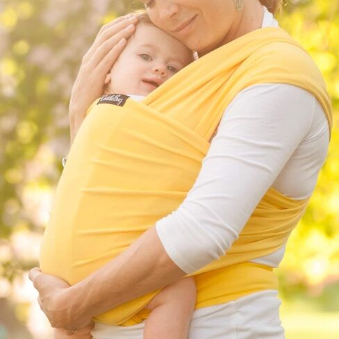 Cuddlebug Baby Wrap Carrier, Soft Stretchy Newborn Sling, 7-35 lbs, Black | Breathable Fabric, Hands-Free Baby Wearing Wrap, Hip-Healthy support with Gentle Stretch that hugs from day one. in Saudi Arabia