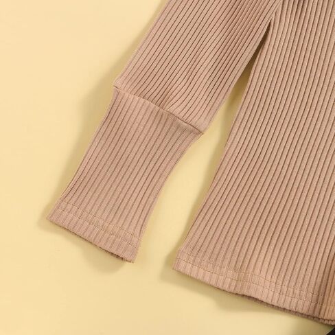 Toddler Baby Girl Clothes Set Long Sleeve Turtleneck Ribbed Knit Sweater Tops Pleated Skirt Spring Fall Skirt Set 2Pcs in Kuwait