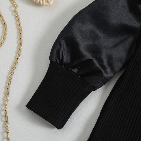 fhutpw Baby Toddler Girl Outfits Fall Winter Clothes Turtleneck Knitted Cotton Long Sleeves Tops & Button Mini Skirts Set in Saudi Arabia