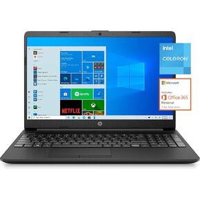 HP لابتوب بريميوم IPS قطري FHD مقاس 15.6 انش ومعالج انتل سيليرون ثنائي النواة N4020 وRAM 16GB وSSD 512GB وبطاقة رسومات UHD 600 وويندوز 10 هوم في وضع S اسود مع كيبل HDMI 15-16 انش in Kuwait