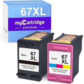 myCartridge SUPCOLOR Remanufactured Ink Cartridge Replacement for HP 67XL 67 XL 67XXL to use with DeskJet 2755 2722 2725 Envy 6055 6052 Envy Pro 6455 6458 DeskJet Plus 4155(Black, Tri-Color, 2-Pack) in Kuwait