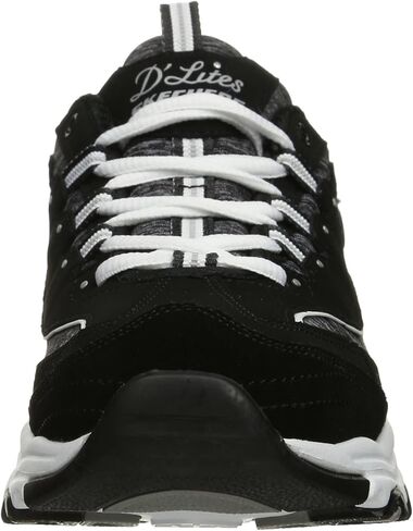 Skechers Sport Women's D'Lites Memory Foam Lace-up Sneaker,Me Time Black/White,7 W US in Saudi Arabia