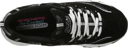 Skechers Sport Women's D'Lites Memory Foam Lace-up Sneaker,Me Time Black/White,7 W US in Saudi Arabia