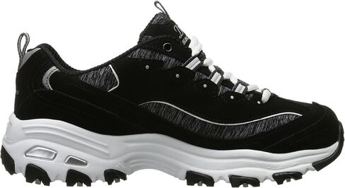 Skechers Sport Women's D'Lites Memory Foam Lace-up Sneaker,Me Time Black/White,7 W US in Saudi Arabia