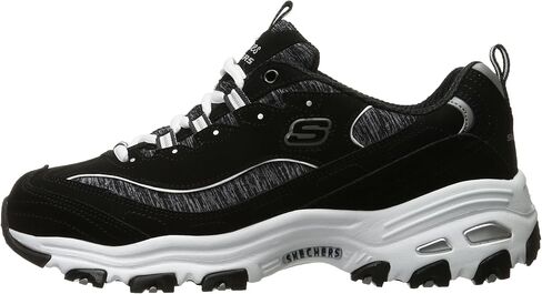 Skechers Sport Women's D'Lites Memory Foam Lace-up Sneaker,Me Time Black/White,7 W US in Saudi Arabia