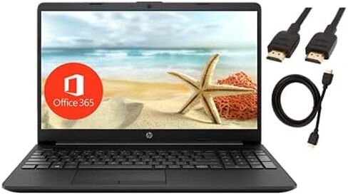 HP لابتوب بريميوم IPS قطري FHD مقاس 15.6 انش ومعالج انتل سيليرون ثنائي النواة N4020 وRAM 16GB وSSD 512GB وبطاقة رسومات UHD 600 وويندوز 10 هوم في وضع S اسود مع كيبل HDMI 15-16 انش in Kuwait