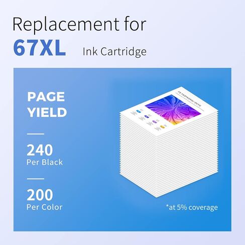 myCartridge SUPCOLOR Remanufactured Ink Cartridge Replacement for HP 67XL 67 XL 67XXL to use with DeskJet 2755 2722 2725 Envy 6055 6052 Envy Pro 6455 6458 DeskJet Plus 4155(Black, Tri-Color, 2-Pack) in Kuwait