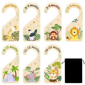 R HORSE 8Pcs Wooden Baby Closet Dividers for Boy Girl | Mallard Duck Baby Closet Organizer, Double-Sided Newborn Clothes Size Hanger Dividers, Nursery Decor Gift (0-24 Months) in Saudi Arabia