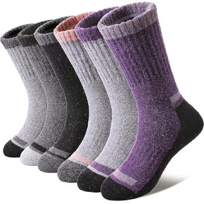 Kids Merino Wool Hiking Socks Boys Girls Toddlers Winter Warm Thick Thermal Cushion Crew Gift Socks 6 Pairs in Kuwait