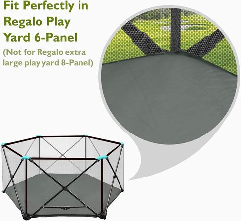 مرتبة Hoybell Playpen، متوافقة مع Regalo My Play Play Yard، قابلة للنفخ ذاتيًا ومريحة مع حقيبة حمل - رمادي داكن in Kuwait