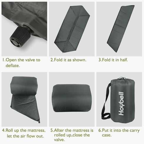 مرتبة Hoybell Playpen، متوافقة مع Regalo My Play Play Yard، قابلة للنفخ ذاتيًا ومريحة مع حقيبة حمل - رمادي داكن in Kuwait