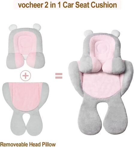 وسادة عربة أطفال من vocheer ، مقعد سيارة 2 في 1 ، بطانة لينة عربة الطفل ، وسادة دعم الطفل ، وسادة دعم الجسم ، الوردي in Kuwait