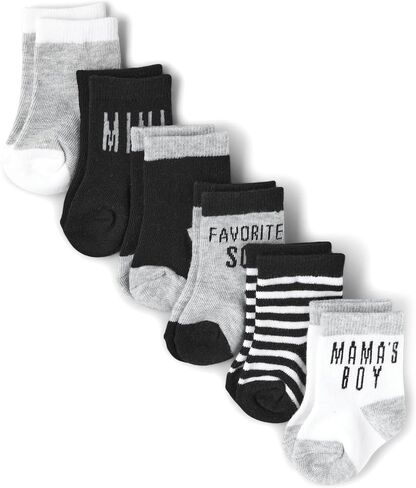 The Children's Place -Baby Boys' Midi Socks 6 Pack, -Favorite Son 6-Pack, 12-18 -Months in Saudi Arabia