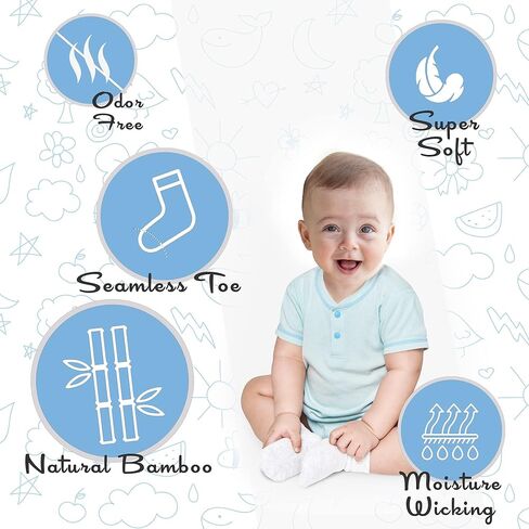 Silky Toes Infant Bamboo Socks Baby Boy Girl Gift Set- 6 Pairs in Saudi Arabia