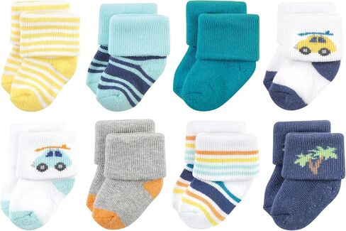 Hudson Baby Unisex Baby Cotton Rich Newborn and Terry Socks, Surf Dude, 6-12 Months in Saudi Arabia